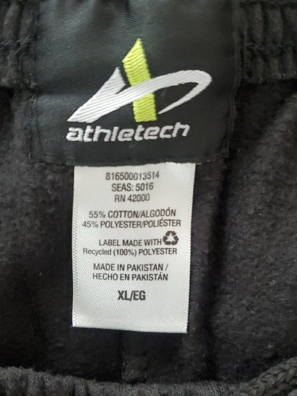 Athletech Black Sweatshirt with Neon Green Logo